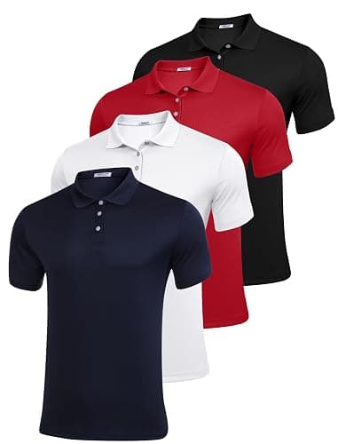 PINSPARK Golf Polo Shirts for Men Quick Dry Short Sleeve Collared Shirt Slim Fit Summer Casual Polos Shirt - Image 1