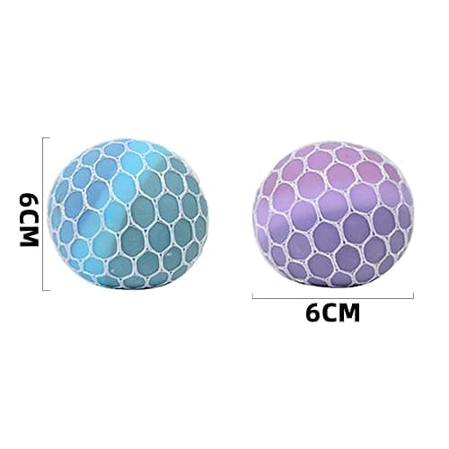 MEIEST 4 PCS Colorful Mesh Grape Stress Balls - Squeeze Color Change Fidget Toys for Stress Relief and Hand Exercise thumbnail 3