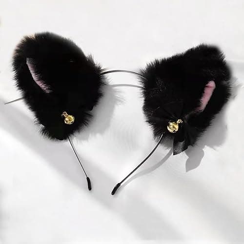 Cat Ears Headband For Women & Girls - Faux Fur Ears With Bells, Perfect For Cosplay & Birthday Party thumbnail 7