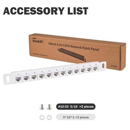 GeeekPi 12 Port Patch Panel, 10inch 0.5U CAT6 Network Patch Panel for DeskPi RackMate T1/T0/T2/T1 Plus/T0 Plus and 10 Inch Server Rack/Network Cabinet thumbnail 6