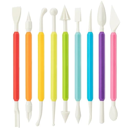 UUSYCUN 9PCS Clay Tools for Kids & Adult, UUSYCUN Plastic Air Dry Clay Tool Kit, Double-Head Sculpting Tools for Pottery, Polymer, Air Dry Clay, Modeling, Shaping, Cake Decoration - Image 1