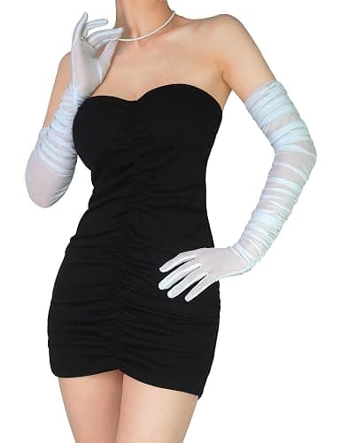 Women's Sexy Sheer Gloves Mesh Tulle Super Long Gloves Opera Christmas Costume Party Dance Glove thumbnail 2