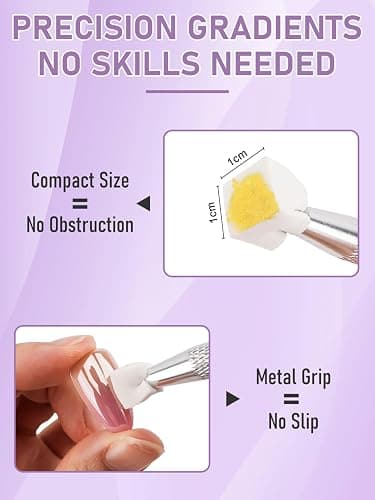 YOOVR 200 Pcs Nail Sponges for Ombre with Nail Art Grabbing Pen, Palette & Spatula, Nail Supplies for Gradient Painting Gel Nail Polish, Must Haves Nail Stuff Nail Art Design Tools for Ombre Aura Nail thumbnail 6