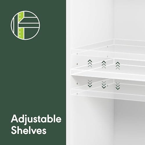 Furinno Jaya Book Shelf, 3-Tier Bookshelf, Bookcase with Adjustable Shelves, 9.5 x 24.5 x 40.3, for Organization and Storage, for Living Room, Bedroom, Home Office, White thumbnail 7