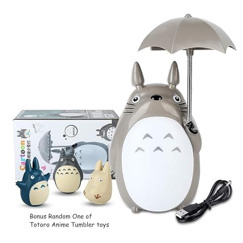 Lenporl Totoro Umbrella LED Night Light Kid's Character Lamp USB Charge (White Belly) Bonus Totoro Tumbler thumbnail 7