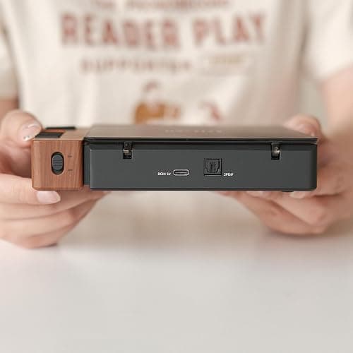 syitren R300 CD Player Portable Bluetooth Desktop Retro CD Players for Home,Without Speakers, Rechargeble Battery Small Compact Vintage CD Player,SPDIF Out,Brown thumbnail 3