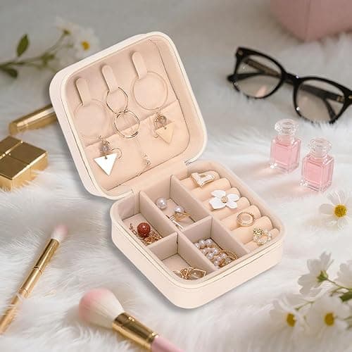 LONGXIN Cute Cartoon Mouse Gifts, Initial Travel Jewelry Case Small Jewelry Box Organizer, Personalized Gifts for Women Teen Girls, Magic Mouse Stuff, Birthday Christmas Gift Ideas, Letter A thumbnail 2