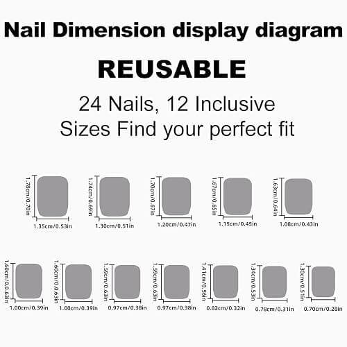 KKUUOO Square Press on Nails Short Fake Cyan False with Solid Color Design Full Cover Acrylic Glossy Glue Cute Stick for Women and Girls DIY Manicure 24Pcs thumbnail 5