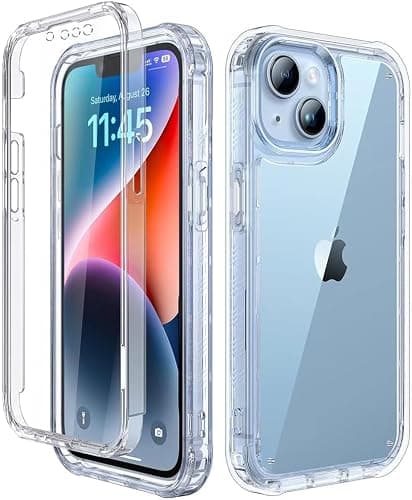 Lifedance for iPhone 15 Case, Full-Body Rugged Protective Case with Built-in Screen Protector, 10 FT Military Grade Drop Protection Heavy Duty Shockproof Phone Case for iPhone 15, Clear - Image 1