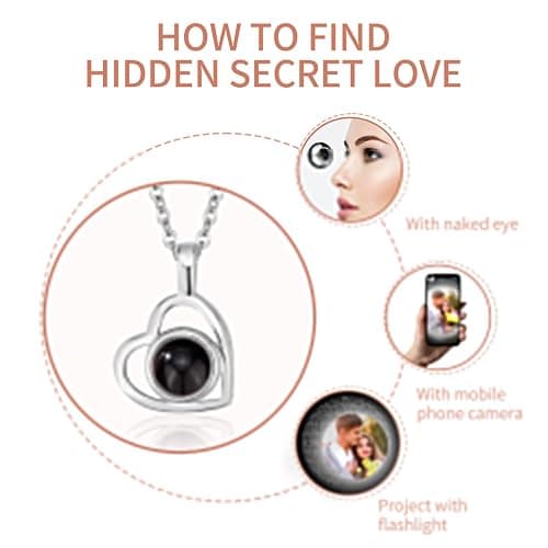 Easycosy Personalized Picture Necklace Projection Necklace with Photo Inside - Custom Photo Heart Pendant Necklace - Photo Gifts Christmas Birthday Love Memorial Gifts for Girlfriend Wife Women thumbnail 4