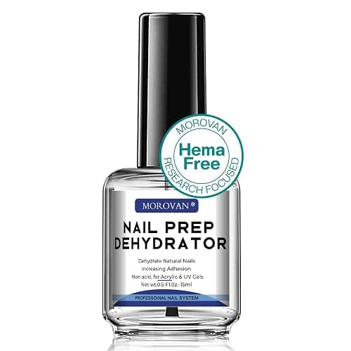 Morovan Acid Free Professional Nail Dehydrator Prep for UV Gel Polish Acrylic Nails Fast Dry Natural Nail Primer Base Varnish Manicure Bonder 0.5 oz - Image 1