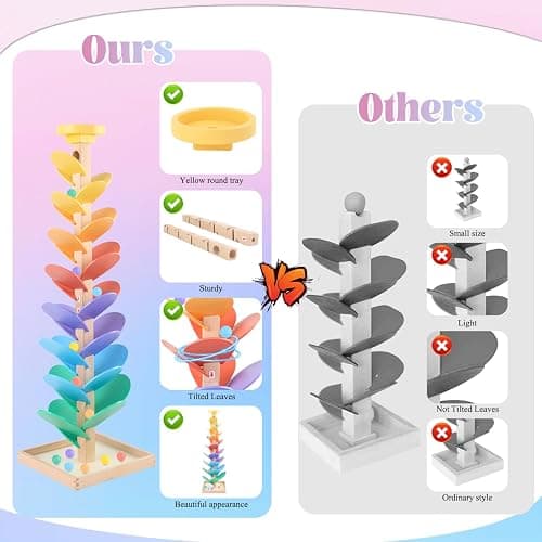 Wooden Marble Run Music Tree Montessori Toys for Kids 3+ Years Old Marble Ball Run Learning Game Wood Color Sorting Toys for 4-8 Boys and Girls Birthday thumbnail 5