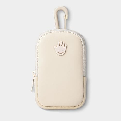 Touchette Zippered Pouch, Attachable Fashion Accessory with Snap Hook for Touchland Hand Sanitizer 1FL OZ., Ivory thumbnail 2