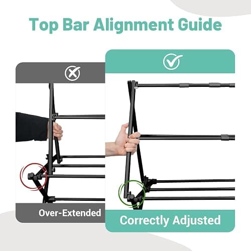 ZOES HOMEWARE 4 Tier Clothes Drying Rack Foldable | Foldable Clothing Drying Rack | Laundry Drying Rack Collapsible for Laundry Room, Dorm, Expandable Sturdy Metal Design | Black 29"L x 11.5"W x 53"H thumbnail 5