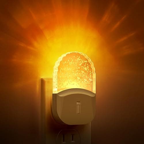 Night Lights Plug Into Wall [2 Pack], Amber Warm Night Light, 1800K, Dusk to Dawn Sensor, Adjustable Brightness LED Night Light for Bathroom, Hallway, Stairway - Image 1