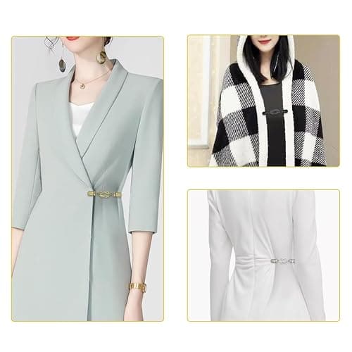 3 Pezzi Spille Vintage per Cardigan, Clip Decorativi per Vestiti, Cinch Clip per Stringere Abiti e Pantaloni, Fermaglio per Sciarpe Retrò thumbnail 6