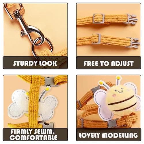 Cat Harness and Leash Set, Cat Harness Escape Proof, Rabbit Harness and Leash Set, Costumes for Cats and Bunny(A, Middle) thumbnail 3