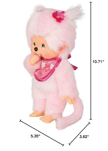 Monchhichi Sakura (Cherry Blossom) Girl Plush Toy - Pink thumbnail 3
