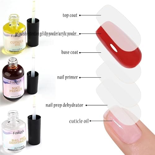 Fcozpjk Nail Dehydrator and Nail Primer with Cuticle Oil Set, Air Dry Bonding Primer for Acrylic Nails No Lift, Acid-free Prep Dehydrator, Natural Cuticle Oil for Nails, Manicure Accessories thumbnail 7