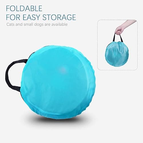 EGETOTA Cat Tunnel for Indoor Cats Large, with Play Ball S-Shape 5 Way Collapsible Interactive Peek Hole Pet Tube Toys, Puppy, Kitty, Kitten, Rabbit (Blue & Black) thumbnail 6