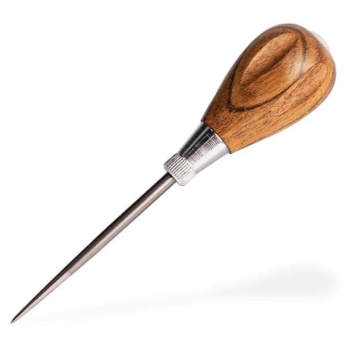 General Tools Scratch Awl Tool with Hardwood Handle - Scribe, Layout Work, & Piercing Wood - Alloy Steel Blade - Image 1
