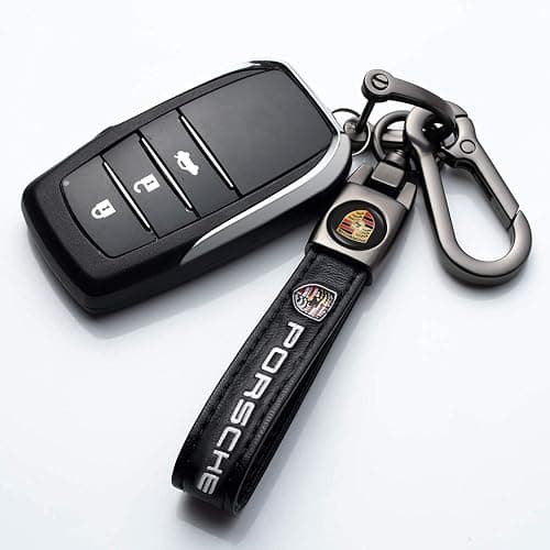 Qiuerte Car Keychain Keyring for Automobile,Car Key Lanyard for Women&Men,Leather Key Chain for KeyFob Holder Replacement thumbnail 4