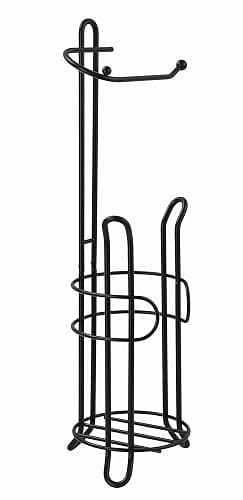 SunnyPoint Freestanding Toilet Paper Holder with Storage – Holds 3 Spare Rolls, Heavy-Duty Steel, Black Finish, Easy Assembly, Space-Saving Bathroom Organizer thumbnail 7