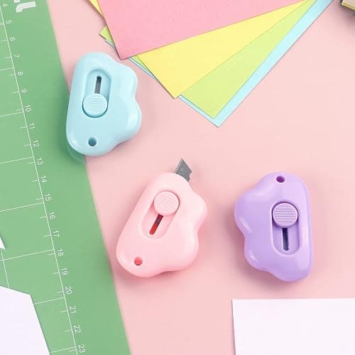 Tamaki Box Cutter Letter Opener Envelope Slitter Utility Retractable Art Knives, Package Opener Envelope Mail Letter Box Cloud Shaped Carton Portable Cutter with Key Chain Hole thumbnail 7