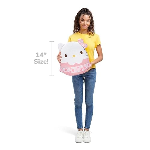 Squishmallows Original Sanrio 14-Inch Hello Kitty Floral Dress and Bow Plush - Medium-Sized Ultrasoft Official Jazwares Plush thumbnail 3