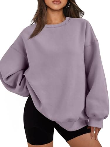 EFAN Womens Oversized Sweatshirts Hoodies Fleece Crewneck Sweaters Casual Tops Comfy Fall Fashion Outfits Winter Clothes 2025 - Image 1