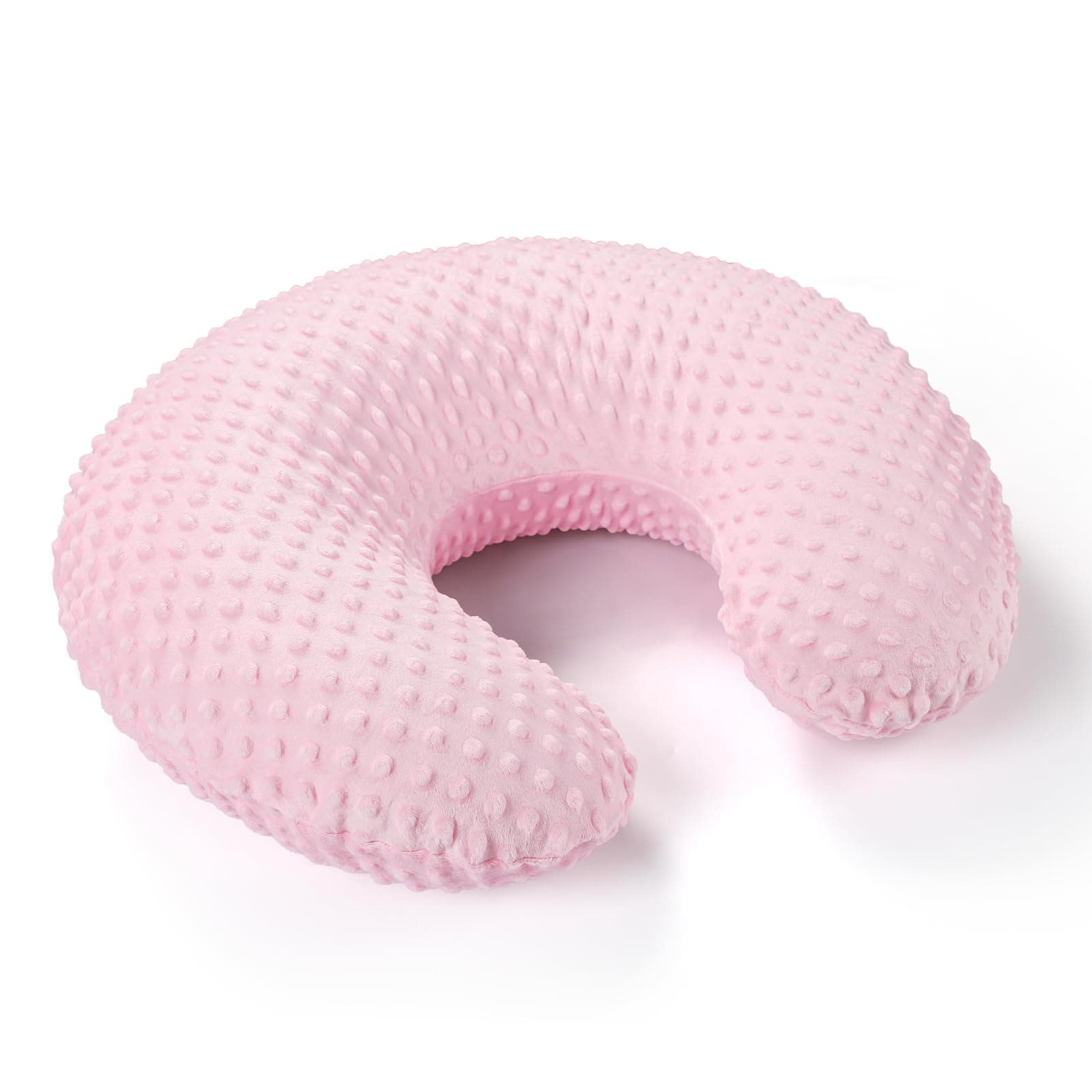 GFU Breastfeeding Pillow for Newborn with Dot Fabric Nursing Cover, Soft Comfortable Nursing Pillow for Breast Feeding and Bottle, Pink - Image 1