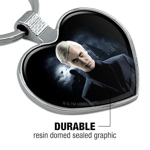 Harry Potter Draco Keychain Heart Love Metal Key Chain Ring thumbnail 5