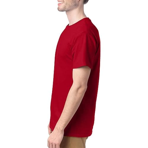 (4 pack) Hanes men's deep red soft t-shirts thumbnail 4