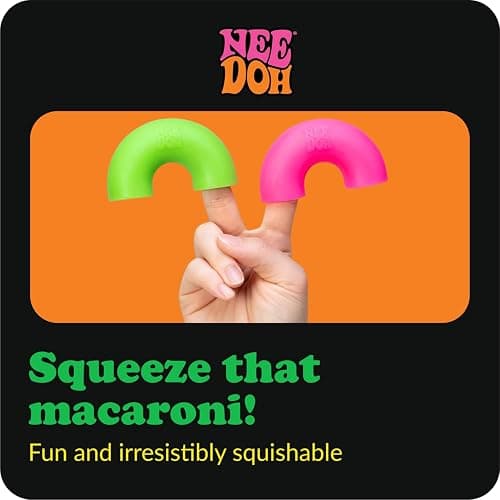 Schylling NeeDoh Mac 'N' Squeeze - Sensory Squeeze Toy - Contains 4 Squishy Noodles - 3" Wide - Color May Vary (Pack of 1) thumbnail 3