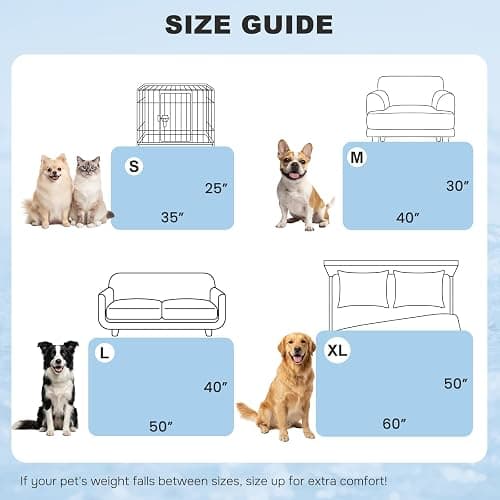 ZOMISIA Cooling Blanket for Large Dogs - Dog Cooling Mat with Breathable Air-Core Fill, Lightweight Cold Blanket Throw, Soft Bed Cover Washable for Summer, Blue, 40"x50" thumbnail 5
