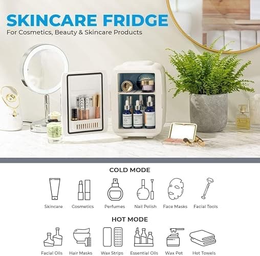 Subcold Classic4 Mini Fridge - Cooler & Warmer | 4 Litre/6 Cans | AC+USB | Portable Small Fridge for Skincare, Bedroom, Dorm, Car, Travel (White New) thumbnail 4