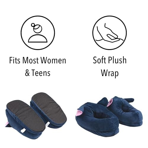 Glopastel Cat Slippers | Cute Anime Kawaii Blue Moon Ears Fuzzy Plush Slip-On House Shoes | One Size Adults Women Men thumbnail 6