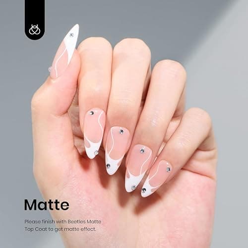 Beetles White Gel Nail Polish,15ml Winter Soak Off UV Gel Polish French Nail Art Manicure Salon DIY Design at Home Gift for Women thumbnail 4