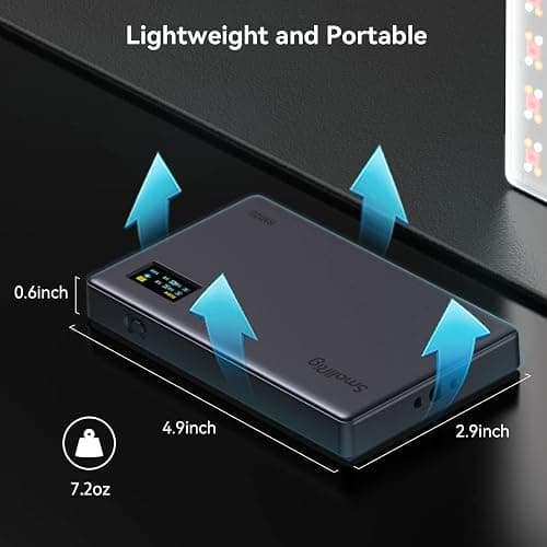 SMALLRIG RGB Video Light, RM120 Portable on Camera Light, 5000mAh 2500K-8500K CRI 98+, Éclairage de Vidéoconférence Professionnel Full Color LED Light Panel pour Vlog, Photography - 3808 thumbnail 5