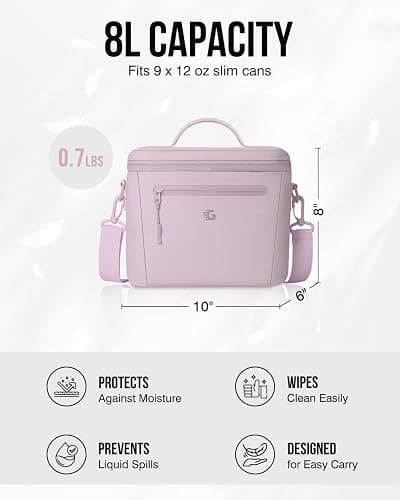 GLORIEROO Insulated Lunch Box Bag Women Girls - Waterproof Leakproof Lightweight Reusable Cooler for School Work Picnic - Back to School - Standard - Purple thumbnail 3