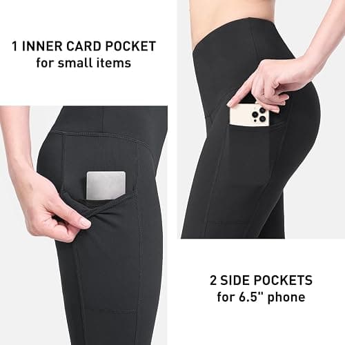 baleaf Women's Fleece Lined Leggings Thermal Warm Winter Tights High Waisted Thick Yoga Pants Cold Weather with Pockets thumbnail 6