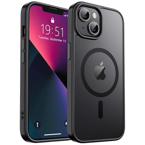 zapica Magnetic for iPhone 13 Case & iPhone 14 Case, [Compatible with MagSafe] [Military Grade Drop Protection] Translucent Matte Shockproof Anti-Scratch Phone Cover, Black - Image 1