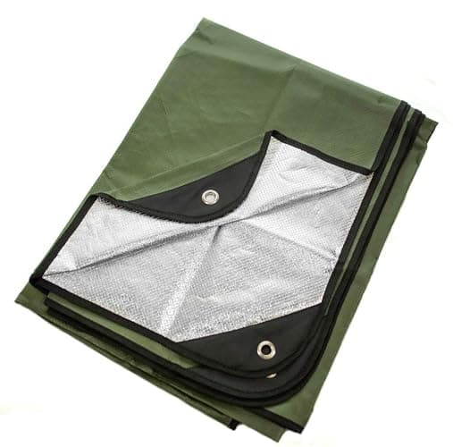 Arcturus Insulated Tarp, Reusable Heavy Duty Thermal Survival Blanket – 60x82in, Reflects 90% Body Heat, Waterproof, Windproof, 3-Layer Design, Reinforced Grommets, Olive Green - Image 1