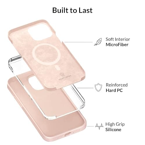 VELVET CAVIAR Compatible with iPhone 14 Pro Case MagSafe Silicone - Built-in Magnetic Ring - Microfiber Lining - [6ft Drop Tested] Protective Phone Cases for Women & Men (Blush Pink) thumbnail 7
