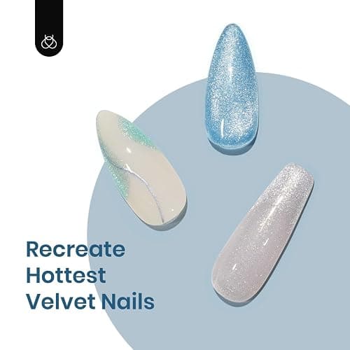 Beetles Cat Eye Gel Nail Polish, 6 Colors Glitter Gel Polish Kit Silver Pink Blue Purple Red Green Velvet Set with Magnet Soak Off UV French Nail Art Romantic Galaxy Series Gift for Women - 0-0-Romantic Galaxy thumbnail 5