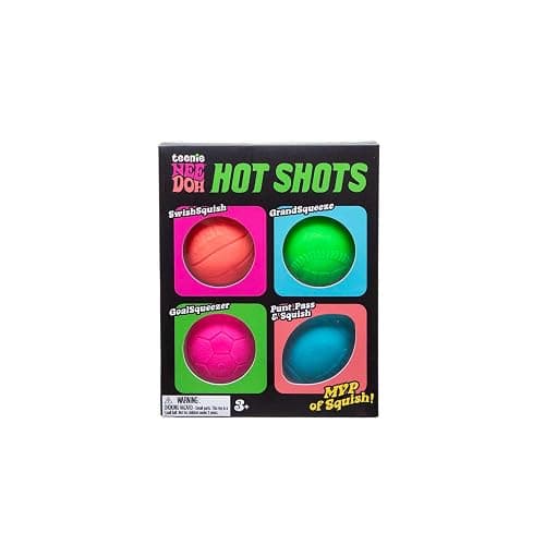 Schylling NeeDoh Hot Shot Teenie Needoh 4 Pack - Sensory Squeeze Toy - 1.5" in Diameter - Colors May Vary thumbnail 2