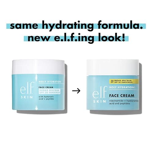 e.l.f. Holy Hydration! Face Cream Broad Spectrum SPF 30 Sunscreen Moisturizer, Made with Hyaluronic Acid, Niacinamide & Peptides, Lightweight Daily Protection, 1.7 oz thumbnail 4