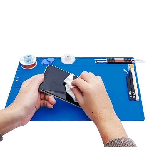 Hengtianmei Heat Insulation Silicone Repair Mat with Scale Ruler and Screw Position for Soldering Iron, Phone and Computer Repair Size: 14 x 10 Inches (H-201) thumbnail 8
