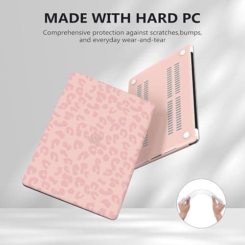 iCasso for MacBook Air 13 inch Case 2025 2024-2022 Release M4 A3240 M3 A3113 A2681 M2 with Liquid Retina Display, Hard Plastic Shell for Mac Air 13.6, TPU Keyboard Cover&Screen Protector, Pink Leopard thumbnail 4