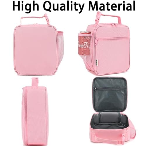 GYEUKHAM Lunch Box for Kids Boys Girls Men Women, Insulated Small Soft Cooler Lunch Bag Kit for School Work Picnic Travel - Reusable Portable lunchbox, Pink thumbnail 6